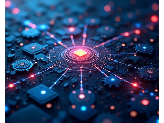 Abstract depiction of interconnected gears and data streams, symbolizing complex and innovative game mechanics in action.